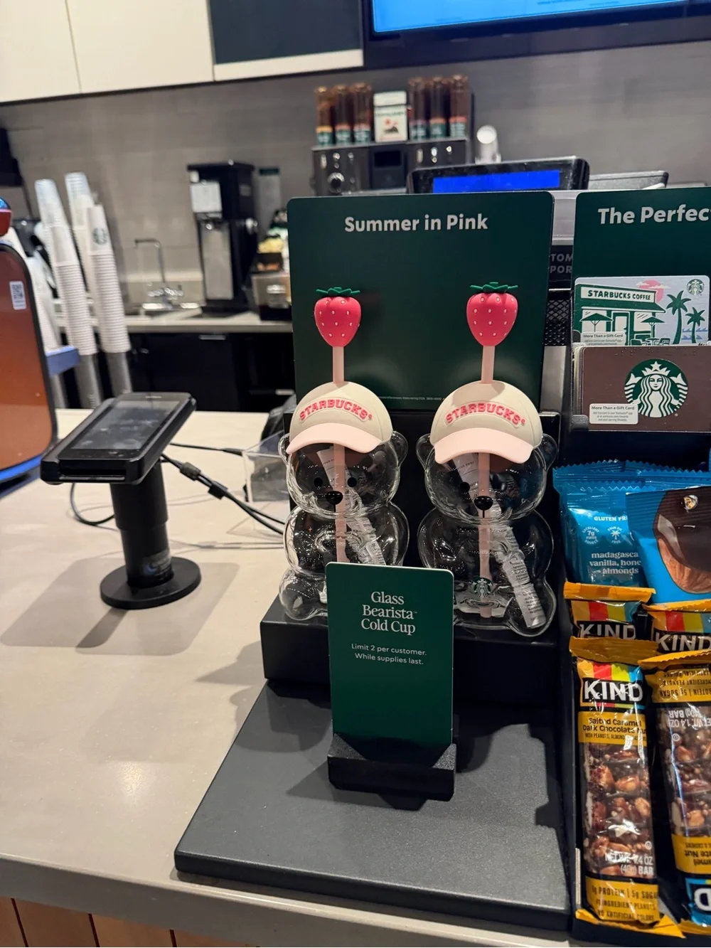 Starbucks Clear Bear Tumbler with Pink Strawberry 🍓 - Limited Edition